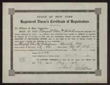 Registered Nurse's certificate for Margaret Ellen McFarland