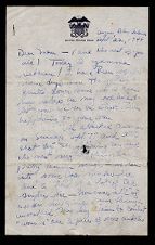 Letter from Jack Carr to his mother