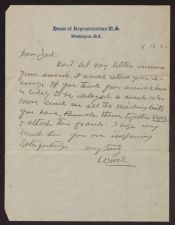 Letter to Jack Edwards from Hallett Ward