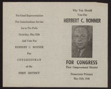 Herbert C. Bonner campaign flyer 