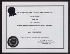 Robert Bruce Cook Family History Book Award