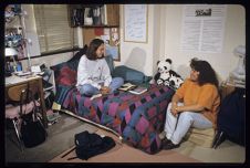 Female students in Tyler Hall dorm room