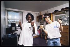 Students in dorm room