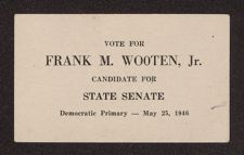 Frank M. Wooten Jr. vote request card