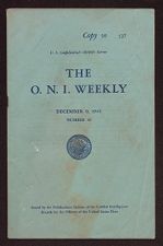 The ONI Weekly (December 6, 1942) Number 46. Copy No. 137.