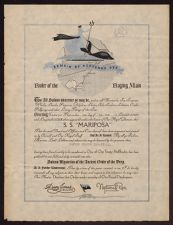 SS Mariposa Shellback certificate