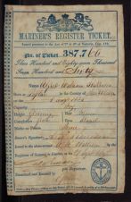 Mariner's register ticket for Alfred William Harrison