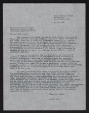 Letter from Joseph Lynn to Chancellor of the University of California at Berkeley, Roger W. Heyns