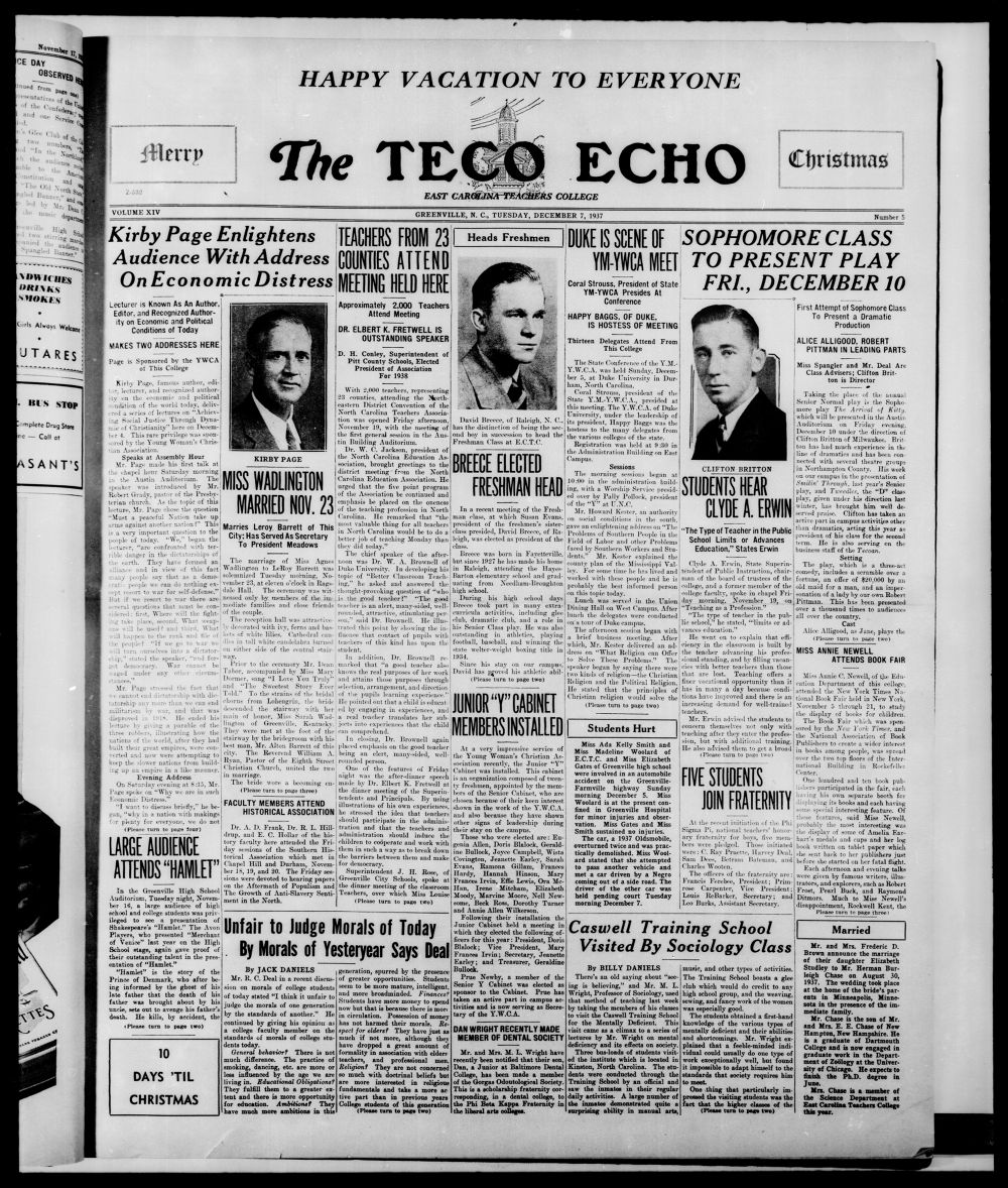 The Teco Echo, December 7, 1937 photo picture