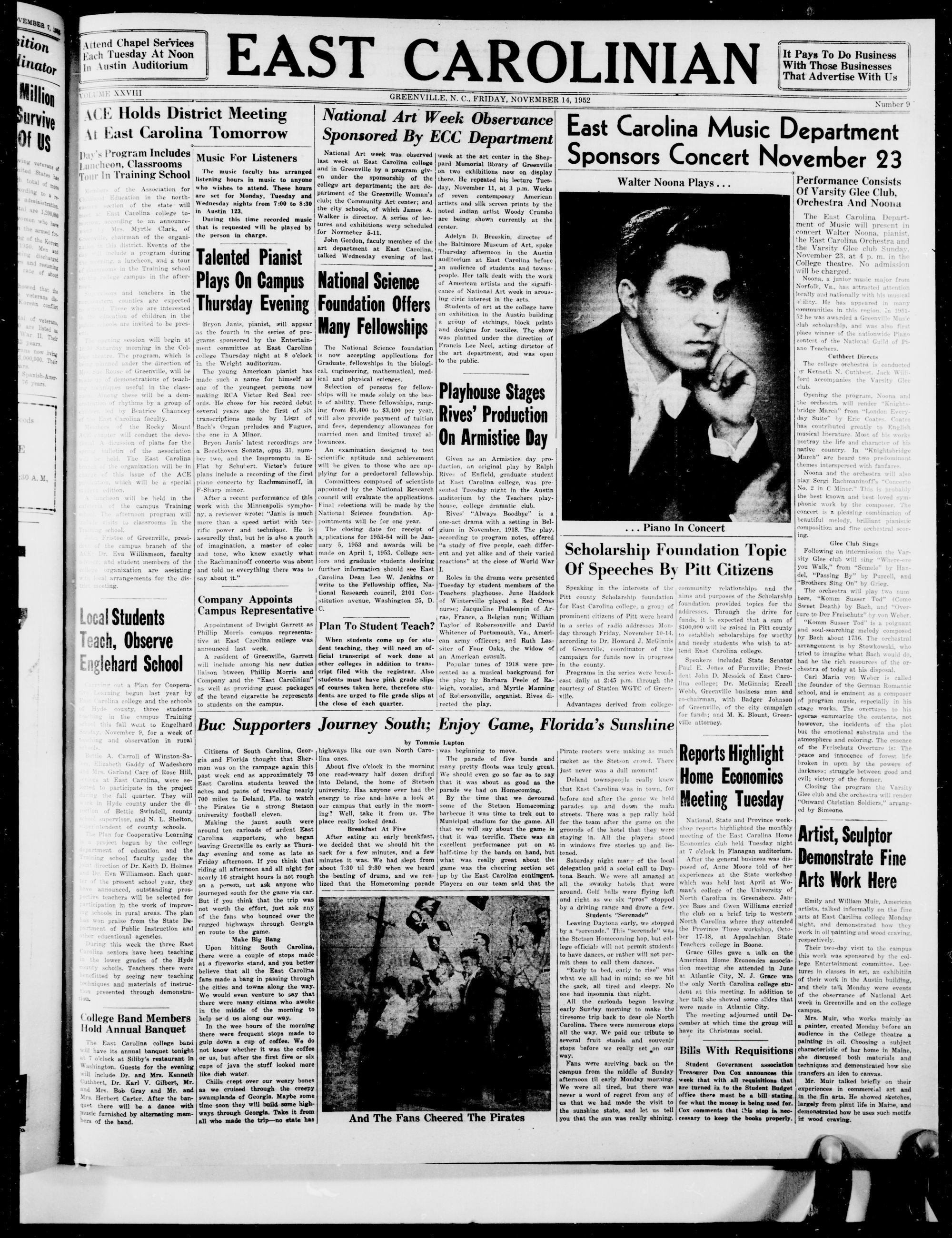 East Carolinian, November 14, 1952 - ECU Digital Collections