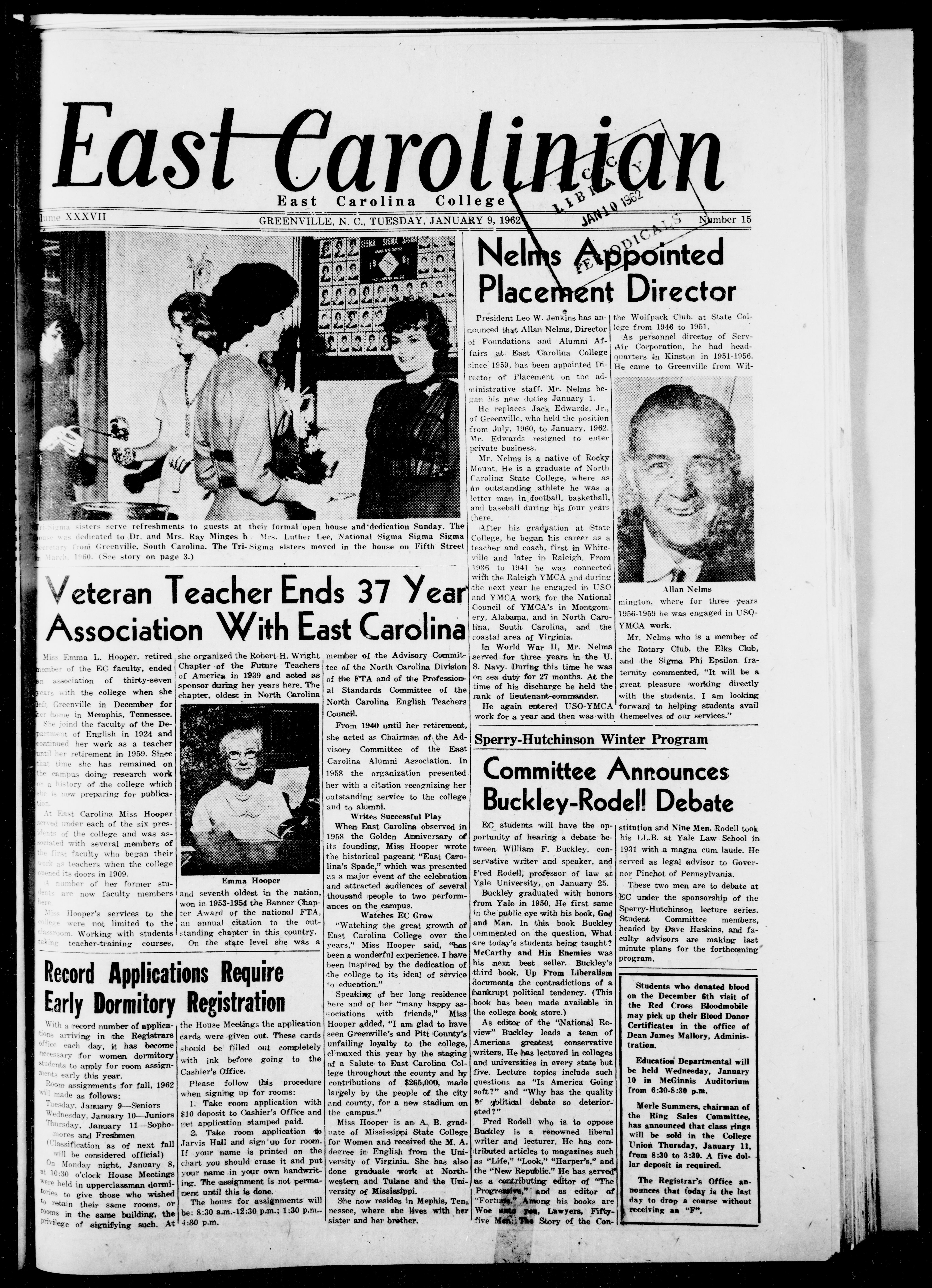 East Carolinian, January 9, 1962 - ECU Digital Collections