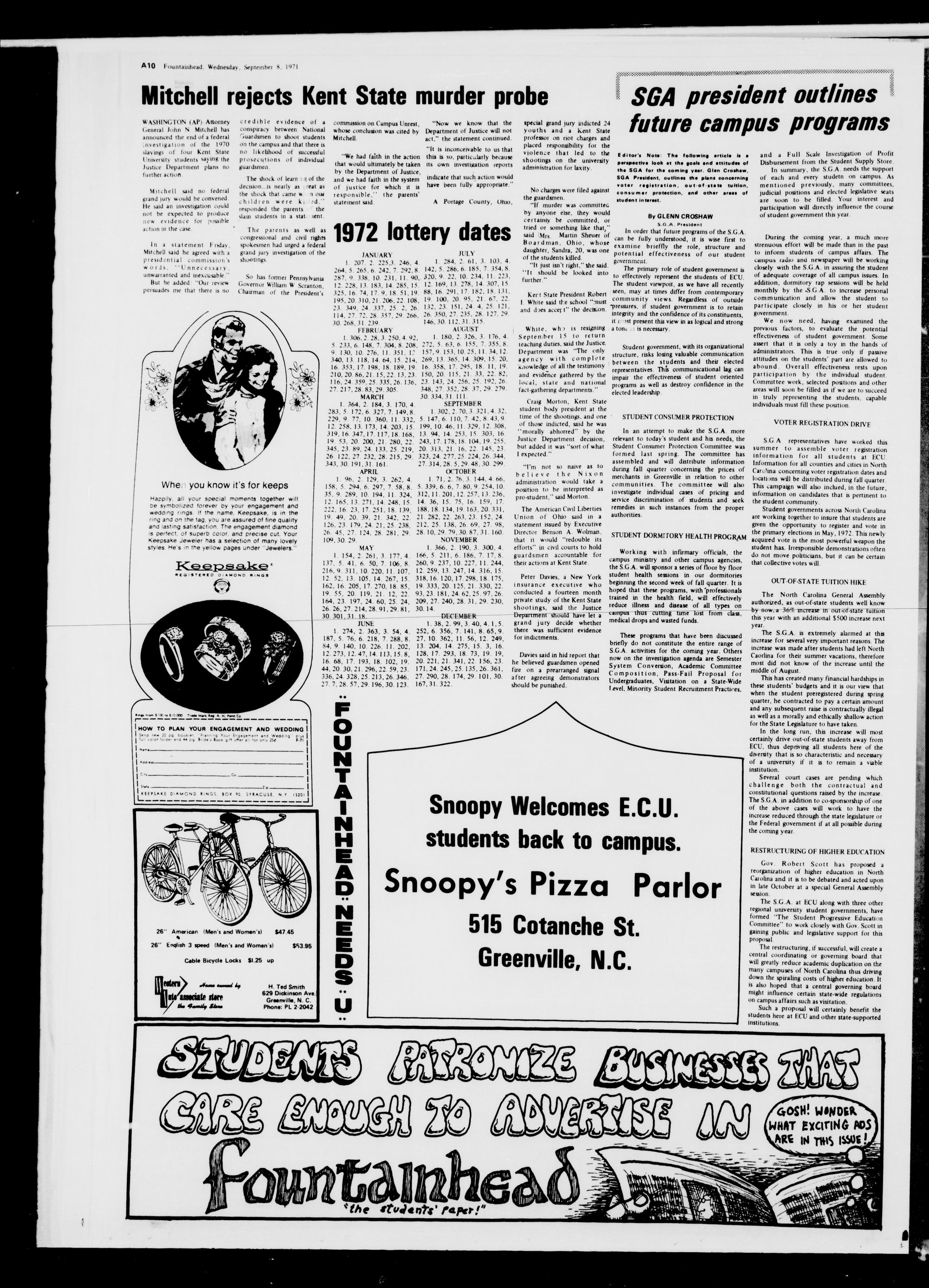 Fountainhead, September 8, 1971 - ECU Digital Collections