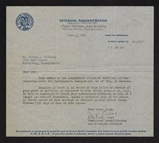 Veterans Administration Letter