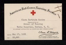 American Red Cross Nursing Service card