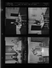Lady at table, man at desk (4 Negatives (January 1955) [Sleeve 3, Folder c, Box 8]