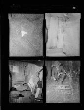 Jim Lanier and others investigate the murder of a woman killed and hidden in the woods (4 Negatives) 1955 [Sleeve 35, Folder d, Box 8]