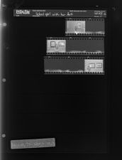 School Girl with her Art (3 Negatives), February 28-March 1, 1967 [Sleeve 11, Folder c, Box 42]