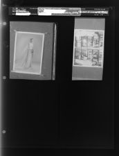 Re-photo of Carol Clark's wedding photo; Re-photo of women in library (2 Negatives), October 8-12, 1966 [Sleeve 24, Folder c, Box 41]