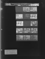 Man speaking; Man reading at desk; Children reading hymns; Group of people (14 Negatives), October 19-20, 1966 [Sleeve 64, Folder c, Box 41]