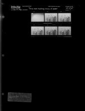 Three men holding pieces of paper (6 Negatives), November 3-4, 1966 [Sleeve 9, Folder d, Box 41]