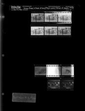 Group of men in front of bus; Dog in yard; Group of people (11 Negatives), November 4-5, 1966 [Sleeve 18, Folder d, Box 41]