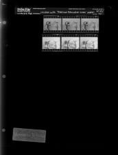Children with "American Education Week" poster (6 Negatives), November 10-11, 1966 [Sleeve 35, Folder d, Box 41]