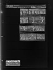 Group holding a portrait; Students in hallway (12 negatives), May 13-14, 1966 [Sleeve 29, Folder a, Box 40]