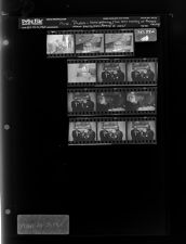 Miscellaneous photos - social gathering, two men looking at framed object, woman playing piano, group of men (12 Negatives), October 29-31, 1965 [Sleeve 94, Folder a, Box 38]