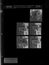 Salvation Army donation booth (5 Negatives), December 1-2, 1965 [Sleeve 7, Folder c, Box 38]