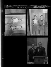 T.B. Seals with Taylor Twins; Ayden Chamber of Commerce Speaker and out-going president (3 Negatives) (February 2, 1961) [Sleeve 6, Folder b, Box 26]