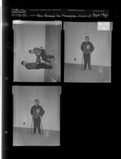 Boy honored by Monogram Club at Rose High (3 Negatives, January 31, 1959 [Sleeve 76, Folder a, Box 17]