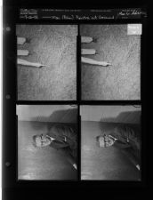Police Officer pointing at ground; Man for advertising (4 Negatives)  (September 20, 1958) [Sleeve 34, Folder a, Box 16]