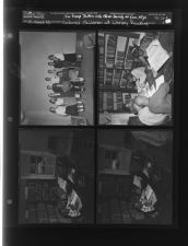 New group taken into Honor Society at Rose High; Children at Library reading (2 Negatives), October 24-25, 1958 [Sleeve 57, Folder b, Box 16]