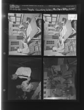 People counting votes; Mrs. Clup in talking contest (2 Negatives (November 5, 1958) [Sleeve 16, Folder c, Box 16]