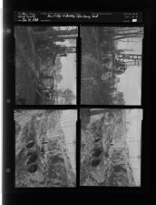 New bridge underway; Pipes being laid (4 Negatives (December 31, 1958) [Sleeve 71, Folder d, Box 16]