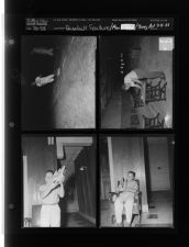 Baseball feature; Man drawing; Young art - boy holding art object (4 Negatives) (July 4, 1958) [Sleeve 6, Folder d, Box 15]