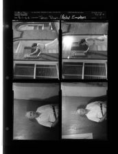 Temperature rises; Photo of postal employee (4 Negatives) (August 1, 1958) [Sleeve 1, Folder e, Box 15]