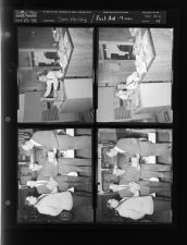 Don Hardy at work; Four men with first aid kits (4 Negatives) (January 23, 1958) [Sleeve 44, Folder a, Box 14]