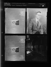 Photos of men; Large pipe (4 Negatives) (February 8, 1958) [Sleeve 18, Folder b, Box 14]