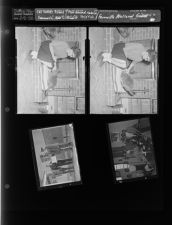 Cat comes home; North Carolina National Guard; Men around table (4 Negatives), February 8 1958 [Sleeve 19, Folder b, Box 14]