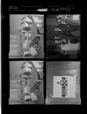 Committee board; Television Ad; Group of people standing and looking at paper (4 Negatives), April 3-5, 1958 [Sleeve 11, Folder d, Box 14]