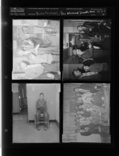 Bike auction; Eric Whichard - boy sitting on chair; Everett Group - group of men and boys (4 Negatives), April 3-5, 1958 [Sleeve 14, Folder d, Box 14]