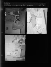 Christmas gift wrapping (3 Negatives) (December 12, 1957) [Sleeve 35, Folder c, Box 13]