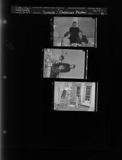 Decorating Christmas tree; Three people (3 Negatives) (December 12, 1957) [Sleeve 42, Folder c, Box 13]
