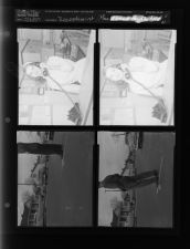 Receptionist; Man standing on street (4 Negatives) (December 21, 1957) [Sleeve 21, Folder d, Box 13]
