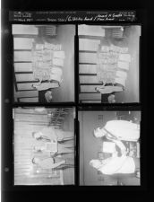 Howard H. Gradis receiving Moose award; Greenville Utilities Commission award; Broom sale (4 Negatives) (May 4, 1957) [Sleeve 8, Folder a, Box 12]