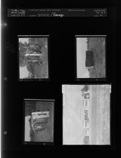 Car wreck; Auto garage (4 Negatives) (May 13, 1957) [Sleeve 31, Folder a, Box 12]
