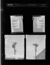 Arnold's feature: Utility workers; Men in front of building (4 Negatives) (August 25, 1957) [Sleeve 46, Folder d, Box 12]