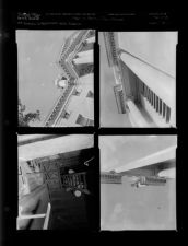 Man in barn; Images of Court House (4 Negatives) (September 22, 1956) [Sleeve 6, Folder b, Box 11]