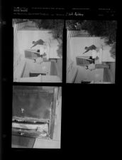 Putting up screens; Safe robbery (3 Negatives), March - July 1956, undated [Sleeve 19, Folder d, Box 10]